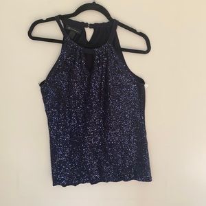 Sequined navy top
